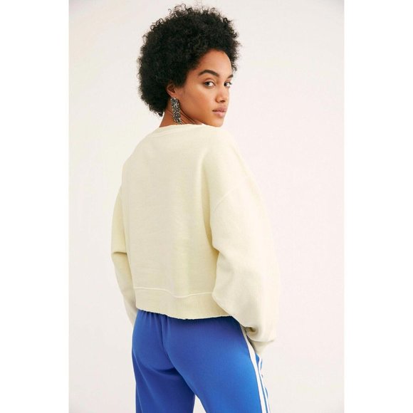 Free People Cool Rider Pullover Top Sweatshirt Ribbed Slouchy Comfy L NWT - Picture 4 of 8